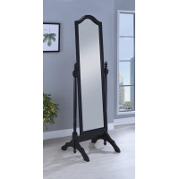 Coaster Furniture 950801 Rectangular Cheval Mirror with Arched Top Black